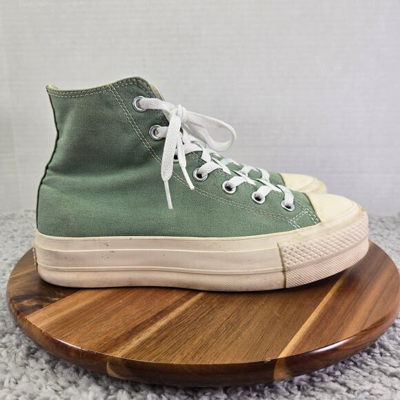 Converse CTAS All Star Lift Hi Platform By You Green Canvas Y2K Sneaker Womens 8 - Picture 3 of 13